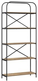 Könyvespolc kézműves tölgy 80 x 30 x 183 cm Faanyag