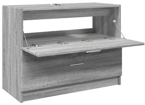 Szürke sonoma színű szerelt fa mosdószekrény 78 x 37 x 59 cm