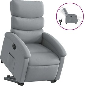 vidaXL elektromos felállást segítő világosszürke szövet dönthető fotel