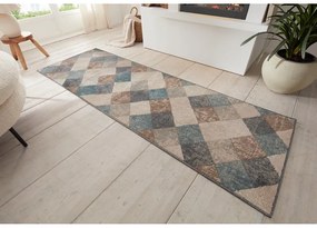Kék-bézs futószőnyeg 80x200 cm Terrain – Hanse Home