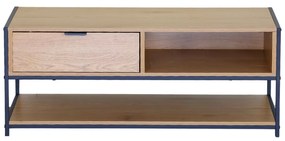 Intenso Home dohányzóasztal fiókkal 100 x 50cm (Aranytölgy) | Masszív fém váz, praktikus fiók