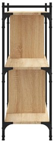 3 szintes sonoma tölgy színű fa könyvespolc 76 x 32 x 88 cm