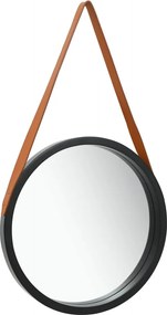 vidaXL fekete fali tükör pánttal 40 cm