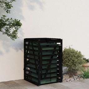 fekete tömör fenyőfa szemeteskuka tároló 84x90x128,5 cm