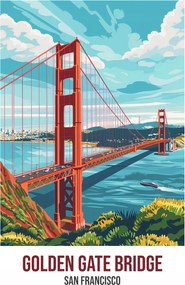 Poszter 64x90cm Golden Gate Bridge