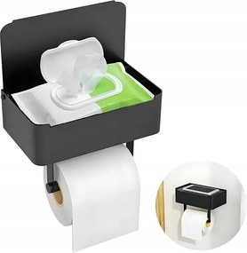 WC-papír tartó polccal és törlőkendőtartóval