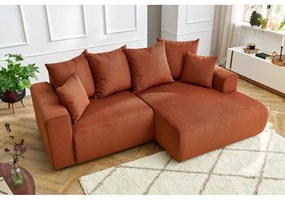 Narancssárga bársony sarokkanapé Enjoy – Bobochic Paris