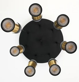 Jupiter 2018 - Csillár zsinóron ALAS 7xGU10/10W/230V arany/fekete