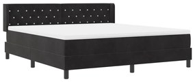 Boxspring Ágy Matrac Alappal Fekete 180x200 cm Bársonyos