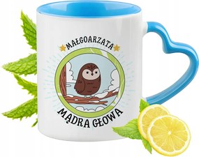 Kék bögre szív alakú füllel Margitnak Ajándék