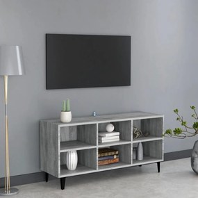szürke sonoma színű TV-szekrény fémlábakkal 103,5 x 30 x 50 cm