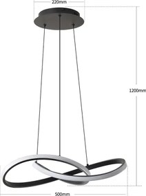 Brilagi - LED dimmelhető kábeles csillár INFINITY LED/55W/230V 50x50 cm fekete + távirányító