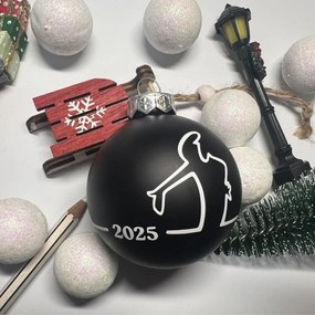 Neves üveggömb 6cm egyedi felirattal ajándék papírdobozban