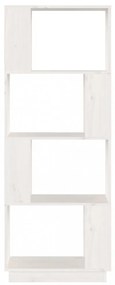 fehér tömör fenyőfa könyvszekrény/térelválasztó 51x25x132 cm