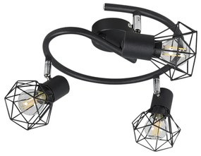 Art Deco reflektor fekete állítható 3-lámpás - Mosh