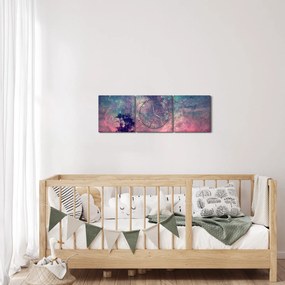 Kép - természetfeletti éjszakai égbolt (órával) (90x30 cm)
