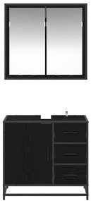 Fürdőszoba bútor szett 2 pcs Musta tammi 65 x 33 x 60 cm