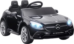 AIYAPLAY 12 V Elektromos Autó Gyerekeknek, 2.4G Távvezérlős Jármű LED Fényszórókkal, Biztonsági Övvel, Klaxonnal, Zenével, Mercedes SLC 300 Gyerekautó