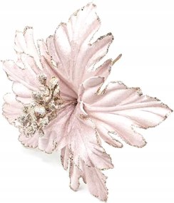 Rózsaszín Betlehemi csillag 25 cm-es csúcson, arany csillámokkal Karácsony