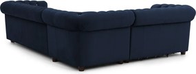 Kék bársony kinyitható sarokkanapé (bal oldali-L alakú) York Blik – Ropez
