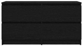 fekete szerelt fa TV-szekrény 100x35x54 cm