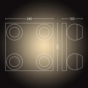 Philips 50474/30/P6 - Hue BUCKRAM 4xGU10/5W/230V LED dimm. spotlámpa