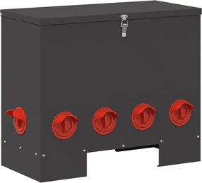 vidaXL Csirke etető Fekete 60,5 x 29 x 51 cm Hidegen Hengerelt Acél