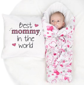 Klasszikus megkötős pólya New Baby csillagok szürke