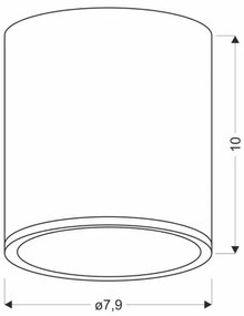 Mennyezeti lámpa TUBA GU10/15W/230V