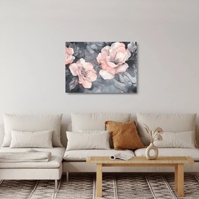 Üveg kép - Virágok vázlata (70x50 cm)