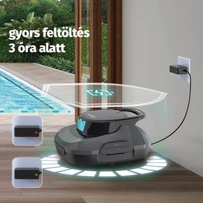 Aiper Scuba SE akkumulátoros medencetisztító robot, 80 m2, 75 l/perc, szűrőkosár: 2 l