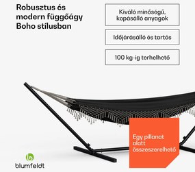 Blumfeldt SwayStation Boho függőágy, 400 x 116 cm, időjárásálló, rozsdamentes, rozsdamentes