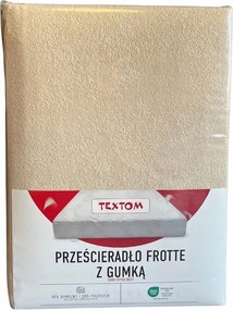Gumis Frottír Lepedő 140X200+35CM Bézs Magas Könyvjelző-prémium Áru
