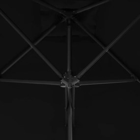 fekete kültéri napernyő acélrúddal 300 x 230 cm