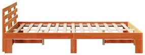 Tömör Fenyő Ágykeret Gyantázott barna Tömör fa 140 x 190 cm