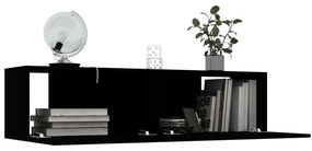 fekete szerelt fa TV-szekrény 120 x 30 x 30 cm