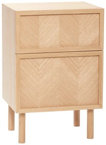 Natúr színű tölgyfa éjjeliszekrény Herringbone – Hübsch