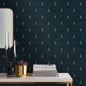 DecoMode Julie nem szőtt tapéta Kék-Zöld 52 cm x 10,05 m