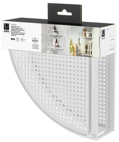 Fehér öntapadós acél fürdőszobai sarokpolc szett 2 db-os Cubiko – Umbra
