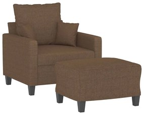 vidaXL barna szövet kanapéfotel lábtartóval 60 cm