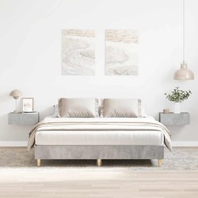 betonszürke szerelt fa ágykeret matrac nélkül 140 x 200 cm