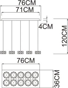 Globo 49350-92H Függeszték króm, üveg kristály, LxBxH:760x360x1200, tartozék: 1xLED 92W 230V, 6500lm, 4000K