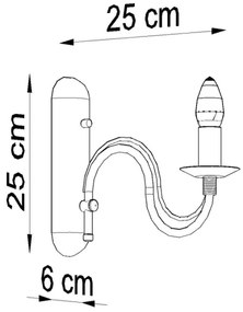 Fali lámpa MINERWA 1xE14/40W/230V fekete