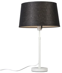 Asztali lámpa fehér, fekete árnyalattal, 35 cm állítható - Parte