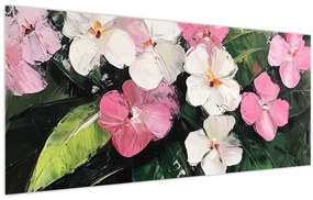 Kép - Rózsaszín és fehér virágok (120x50 cm)