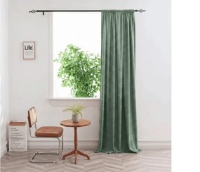 Sötétítő függöny LOOM VELVET 140x250 cm, zöld Felfüggesztés: Fém gyűrűk