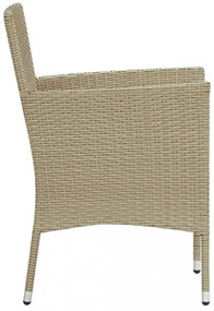 4 db bézs kerti polyrattan étkezőszék