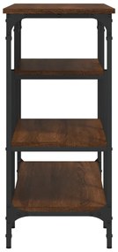 barna tölgyszínű tálalóasztal polcokkal 100 x 35 x 75 cm