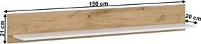 Polc 150, fehér, VILGO