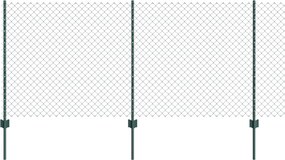 vidaXL Kerítés oszlopokkal Zöld 1 x 25 m Acél és PVC